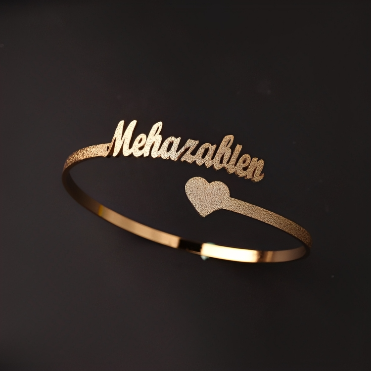 Jeweluxe™ Signature Custom Name Bangle | Modern Personalized Jewelry