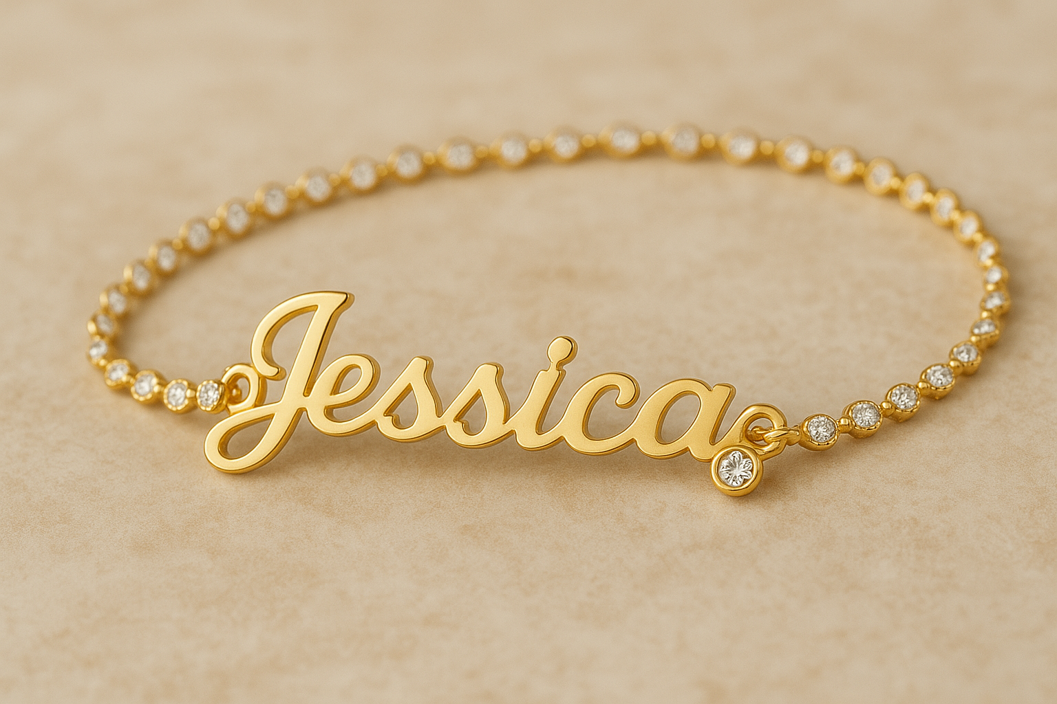 Jeweluxe™ Personalized Name Bracelet | Custom Engraved in Gold or Silver with Optional Zircon Stone