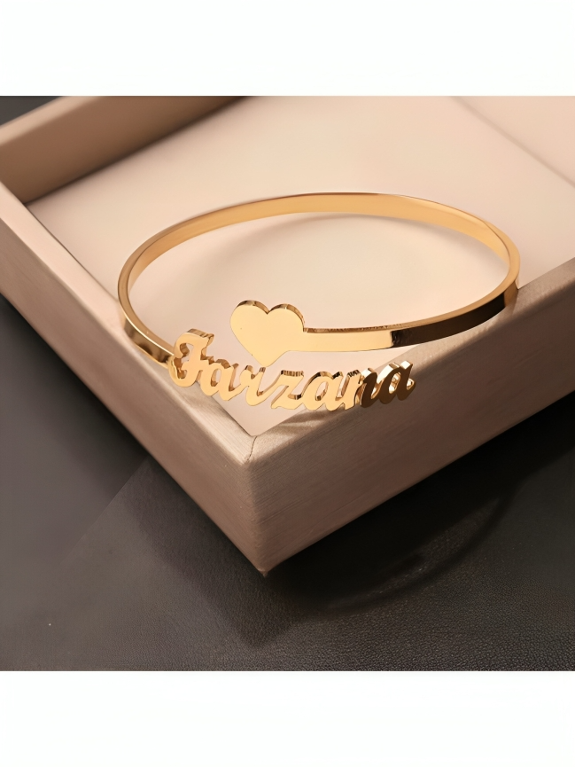 Jeweluxe™ Signature Custom Name Bangle | Modern Personalized Jewelry