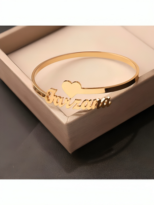 Jeweluxe™ Signature Custom Name Bangle | Modern Personalized Jewelry