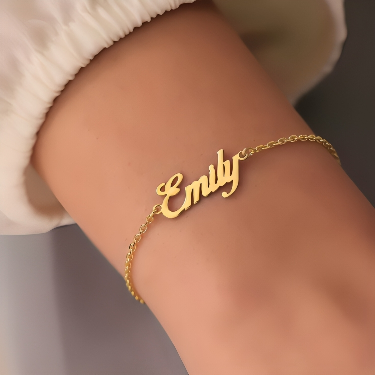 Jeweluxe™ Personalized Name Bracelet | Custom Engraved in Gold or Silver with Optional Zircon Stone