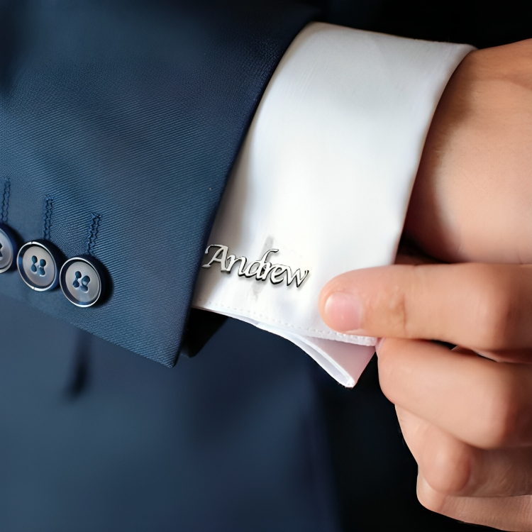 Jeweluxe™ Personalized Name Cufflinks | Custom Engraved Luxury Accessory for Men